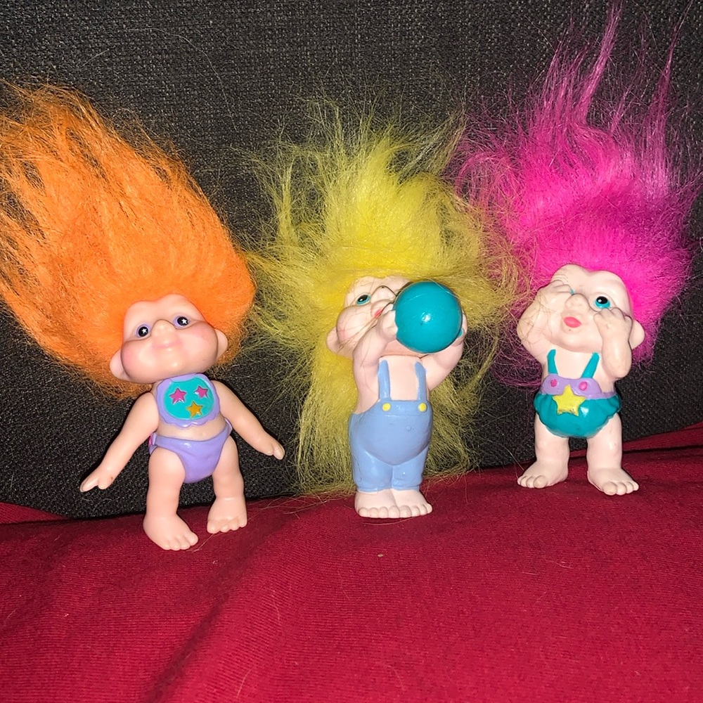 Vintage 1991 Magic Troll Baby 1991 Applause LOT OF 3
